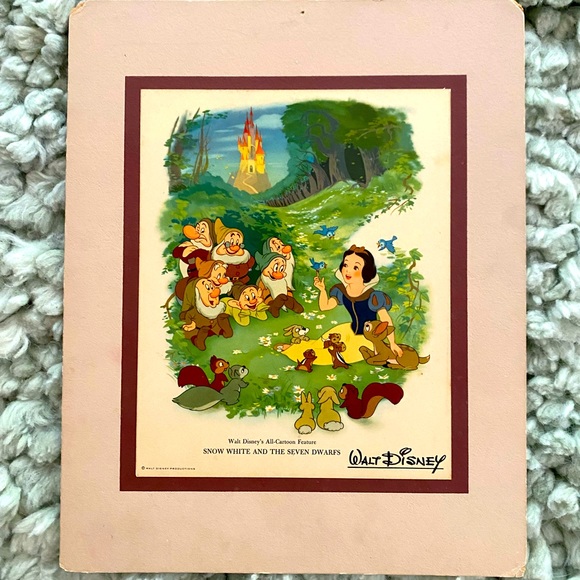 Rare Vintage (1940s) Disney Print - Snow White